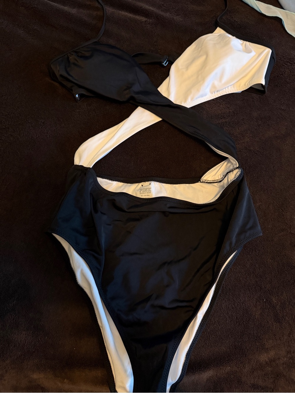 PINK Victoria's Secret Black and White One-Piece